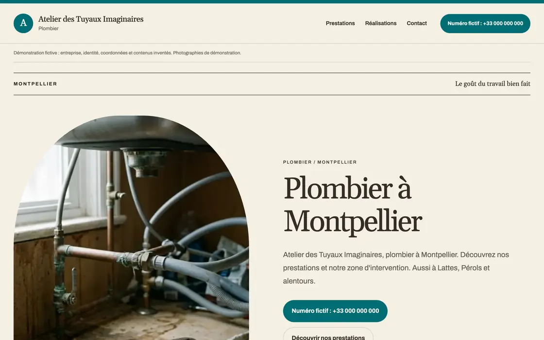 Modèle Atelier sur ordinateur, entreprise fictive